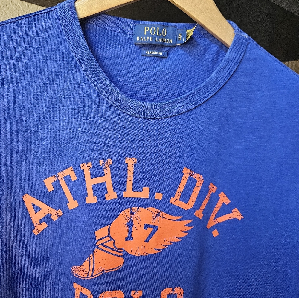 Ralph Lauren Mens Classic Fit T XL Blue w/Red Graphics - Picture 3 of 6